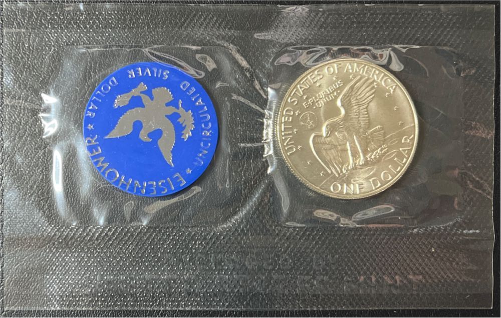 1973 S Ike Eisenhower Silver Dollar Brilliant Uncirculated Blue Pack 40% Silver  coin collectible - Main Image 3