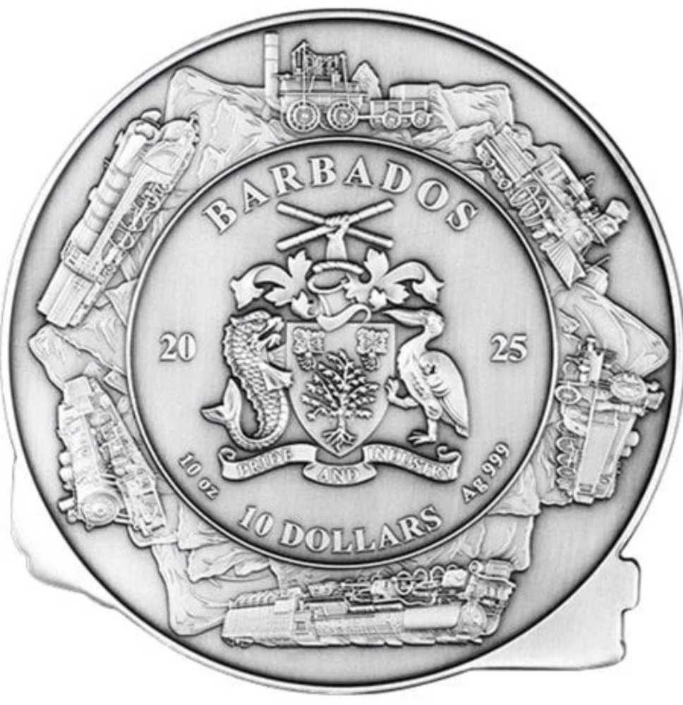 Barbados 200th Ann. of the Public Steam Railway  coin collectible - Main Image 2