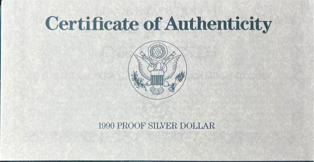 1990 W US Eisenhower Centennial Silver Dollar  coin collectible - Main Image 4
