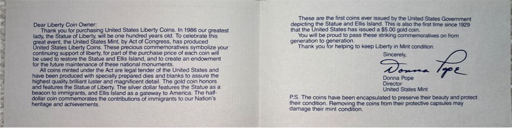 1986 Ellis Island Liberty Dollar  coin collectible - Main Image 4