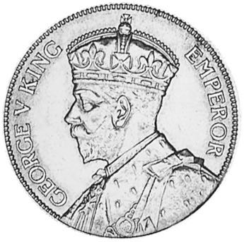 1928 British Ceylon 50 Cents (King and Emperor)  coin collectible - Main Image 2