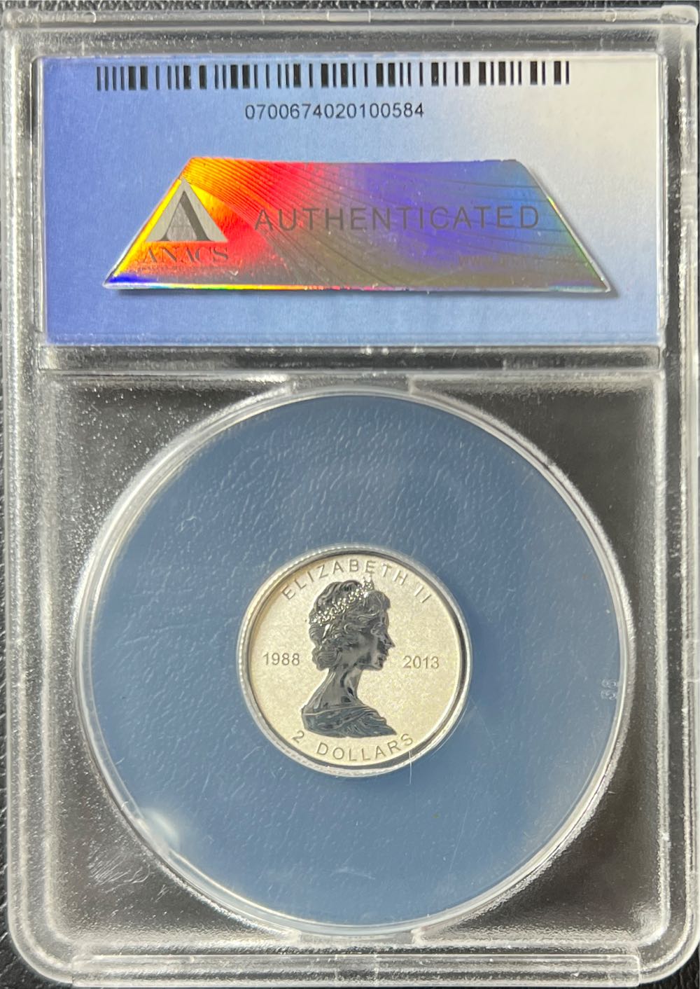 2013 25th Anniversary Canadian Silver Maple Leaf ANACS RP70 DCAM  coin collectible - Main Image 2