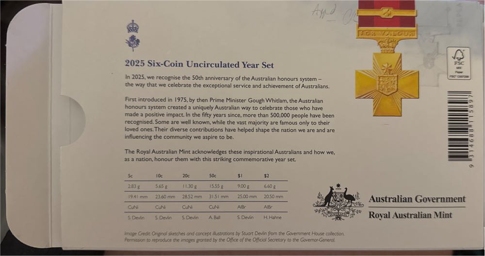 50 Years Of Australian Honours System 50th Anniversary & Awards  coin collectible [Barcode 9314688115897] - Main Image 4