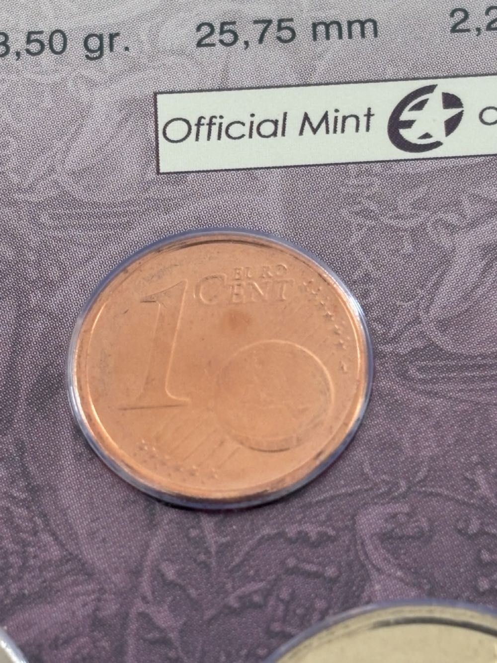.01 Centavo De Euro   coin collectible - Main Image 3