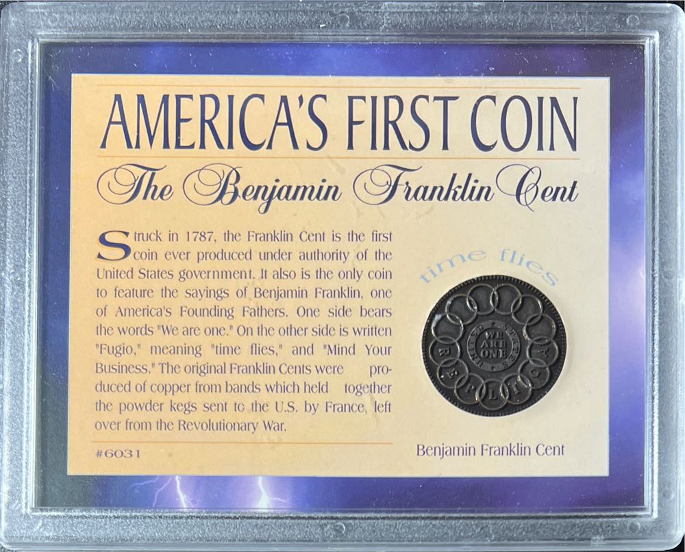 1787 Benjamin Franklin Fugio Cent  coin collectible - Main Image 2
