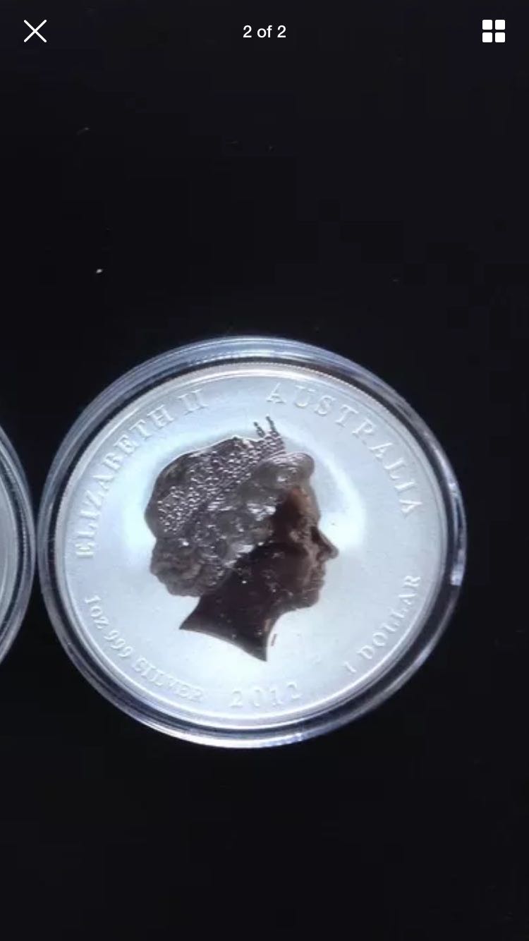 2012 1oz Silver Australian Lunar Series ll Year Of The Dragon  coin collectible - Main Image 2