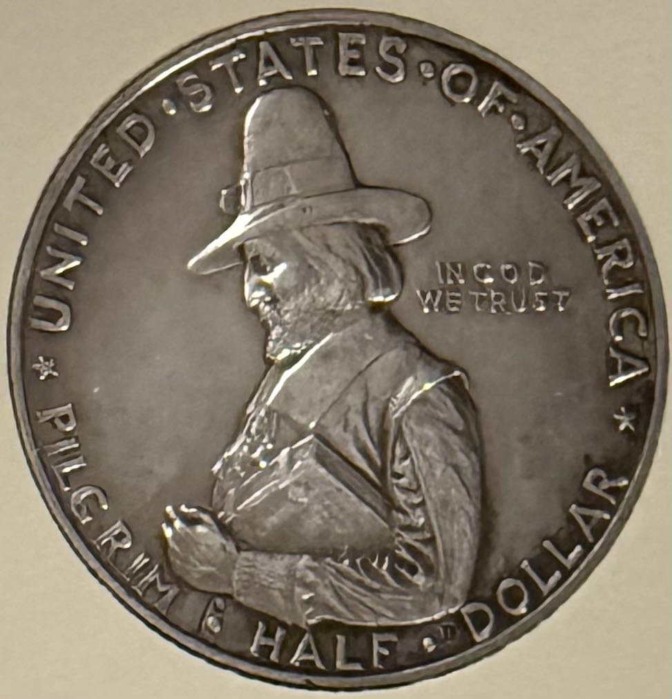 1920 “D” Pilgrim Tercentenary Commemorative Half Dollar  coin collectible - Main Image 2