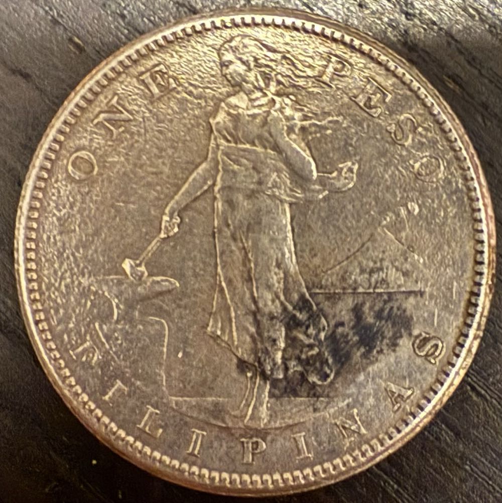 1908-S United State and Filipinas One Peso  coin collectible - Main Image 2