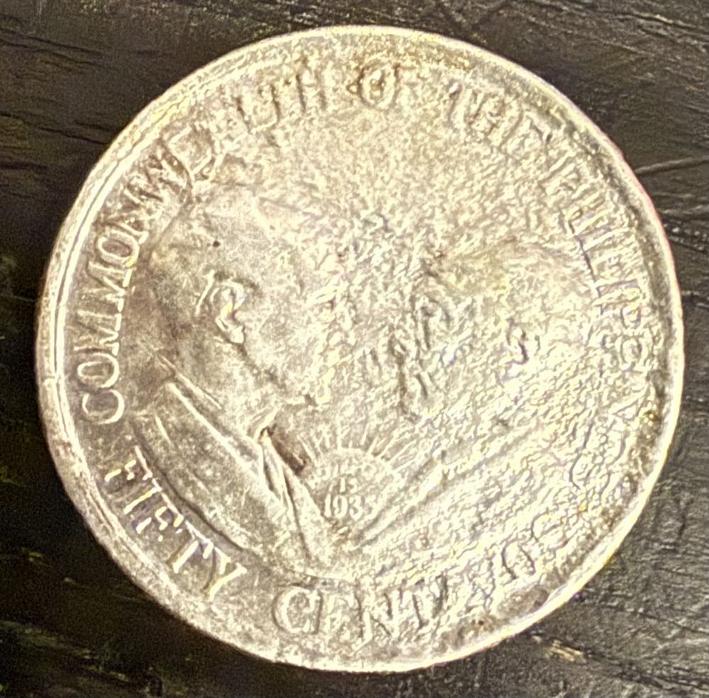 1936-M Commonwealth Of the Philippines Commemorative Fifty Centavos - Murphy and Quezon  coin collectible - Main Image 2