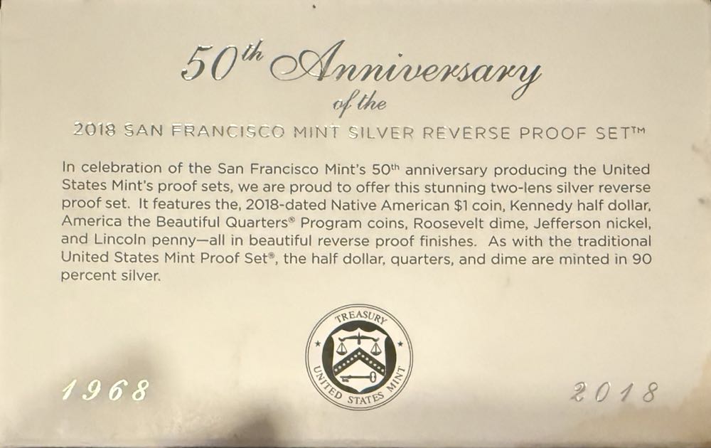 2018 San Francisco Mint Silver Reverse Proof Set  coin collectible - Main Image 4