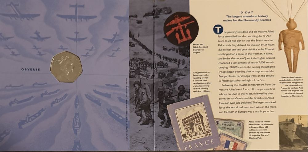 1994 D-Day 50th Anniversary Commemorative - £0.50  coin collectible - Main Image 2