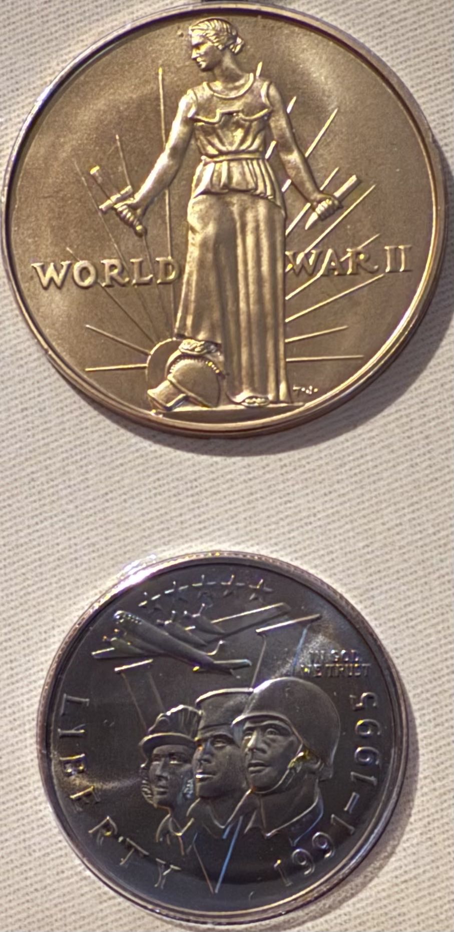 World War II 50th Anniversary Commemorative Coin and Victory Medal Set  coin collectible - Main Image 2