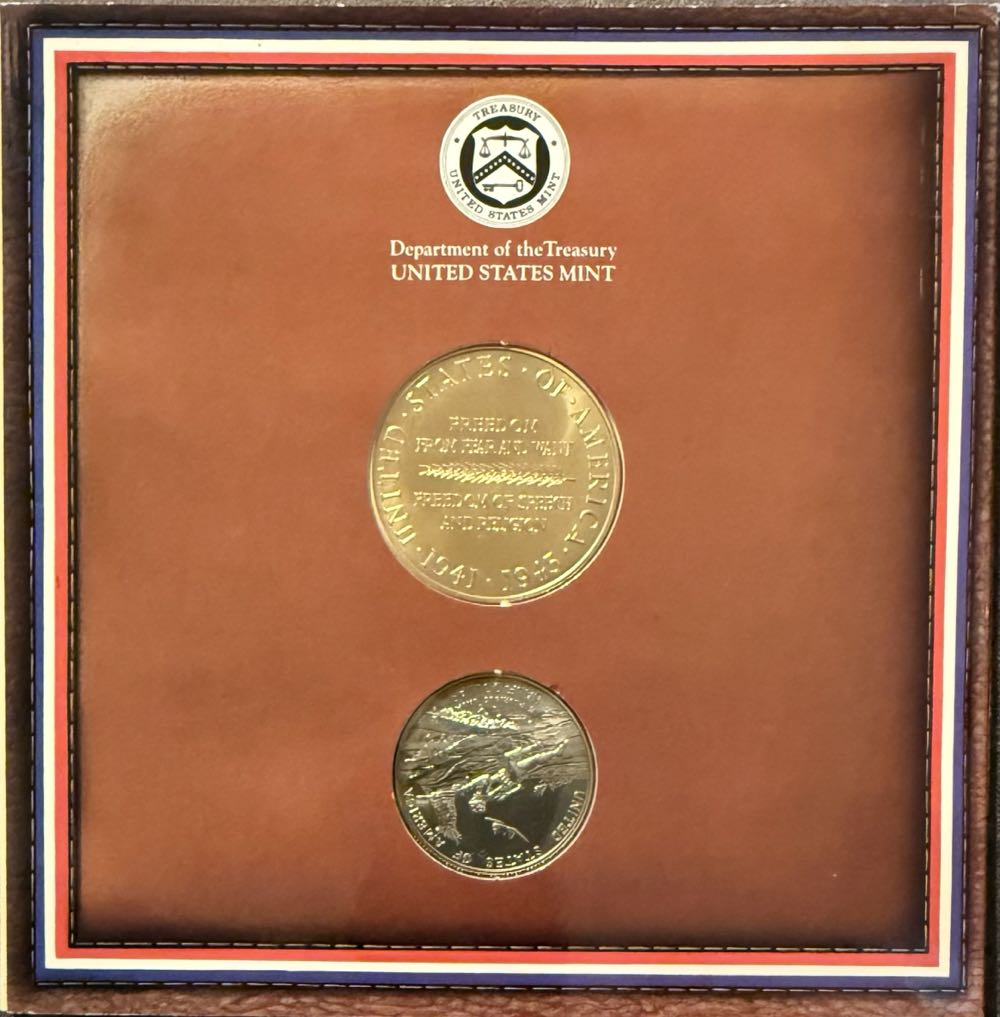 World War II 50th Anniversary Commemorative Coin and Victory Medal Set  coin collectible - Main Image 3