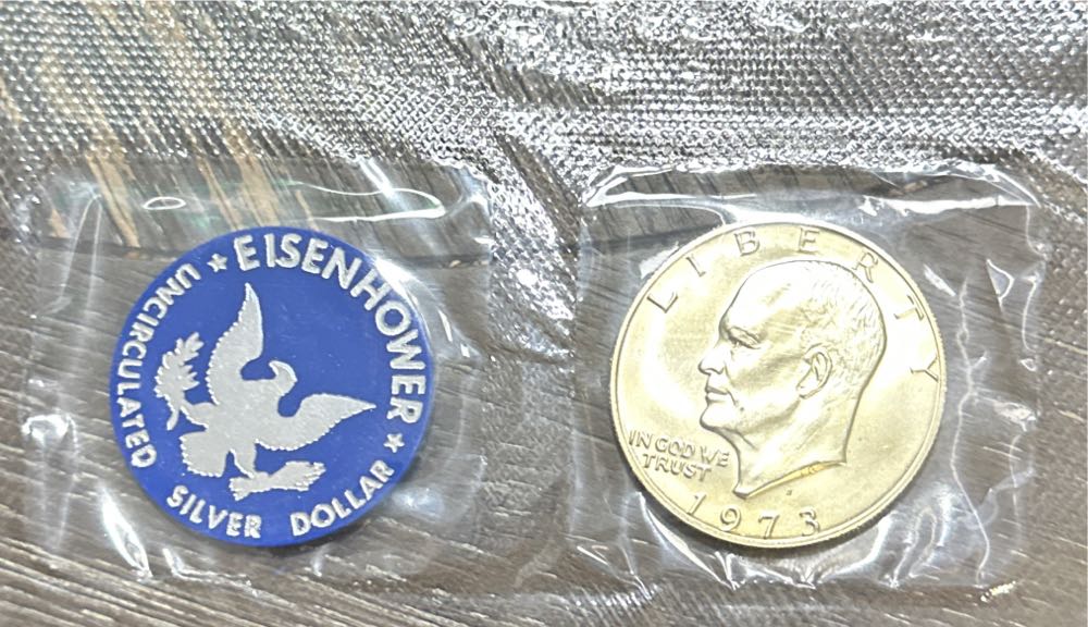Dollar Coin 1973 S Eisenhower Uncirculated Silver Dollar  coin collectible - Main Image 2