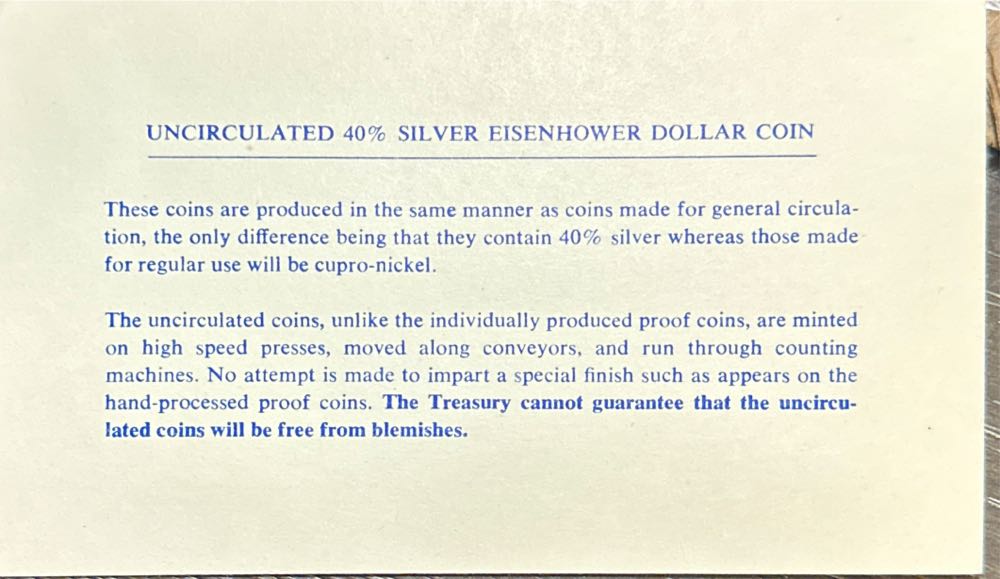 Dollar Coin 1973 S Eisenhower Uncirculated Silver Dollar  coin collectible - Main Image 4