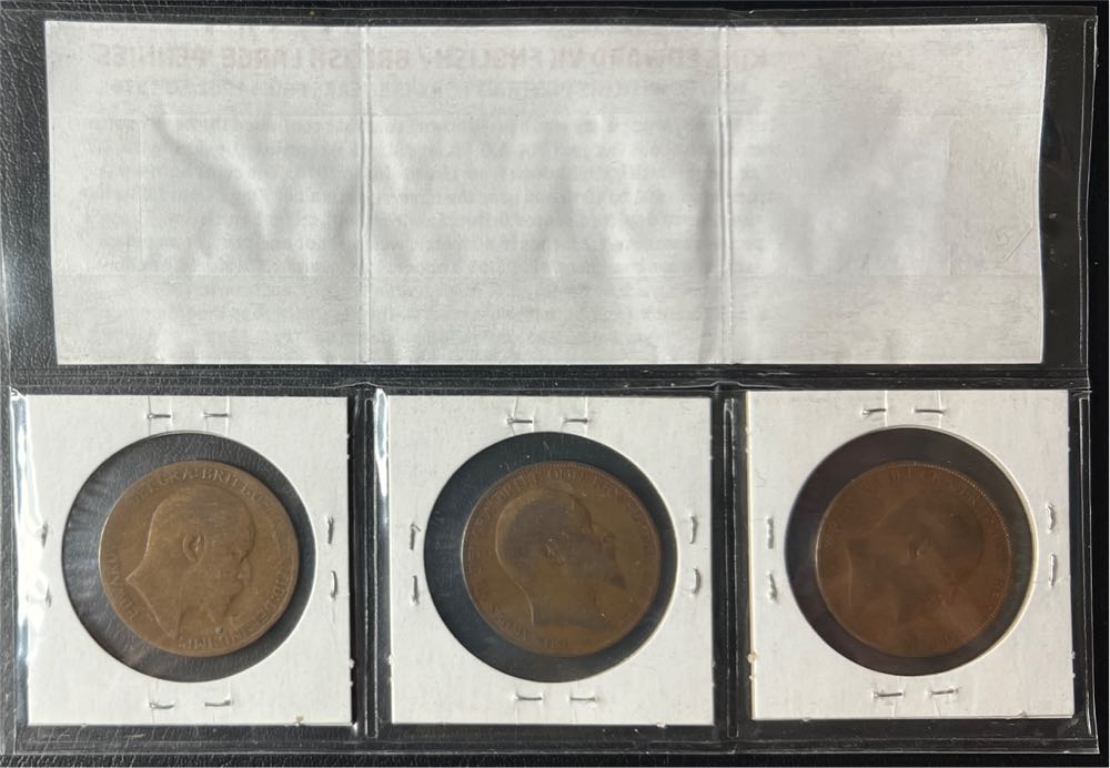 1906/1907/1909 British Large Pennies   coin collectible - Main Image 2