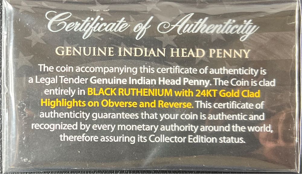 1903 24KT Gold Obverse and Reverse Black Ruthenium Edition  coin collectible - Main Image 2