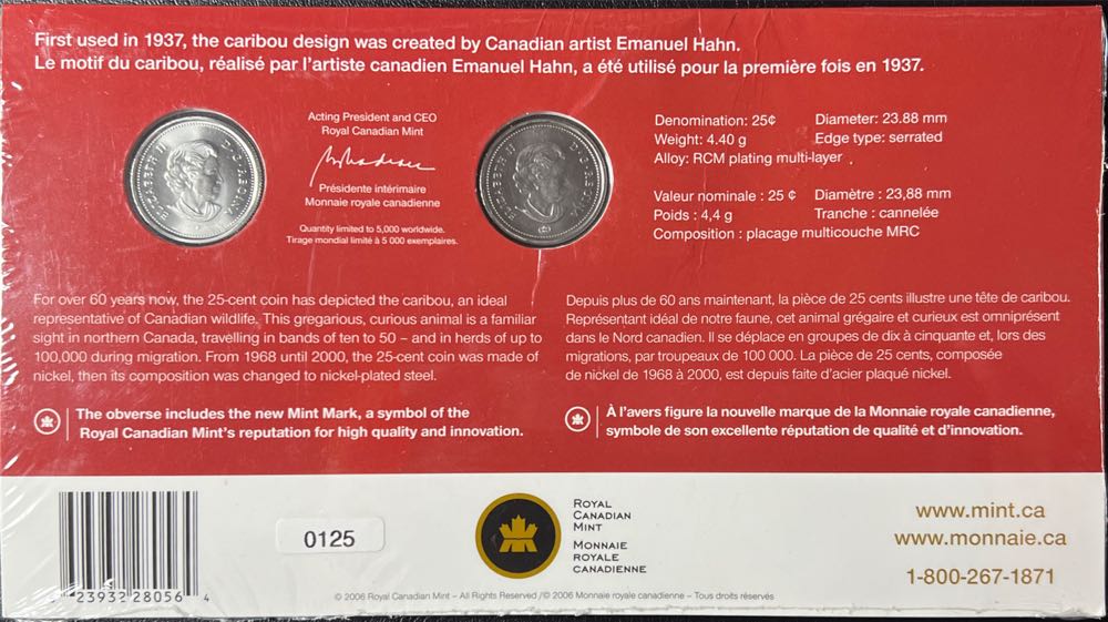 2006 Official First Day $.25 Coin  coin collectible - Main Image 2