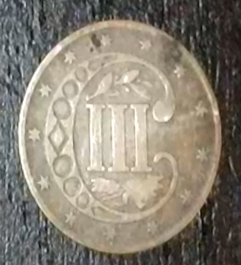 1854 Three Cent Silver Trime  coin collectible - Main Image 2