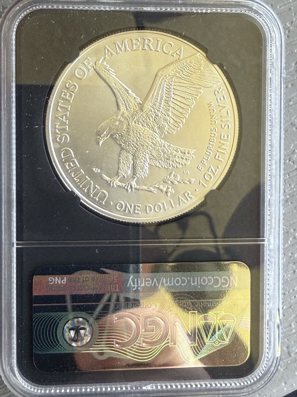 Slab 2021-S American Silver Eagle Landing T-2 FDOI MS70 Signed Gaudioso  coin collectible - Main Image 2