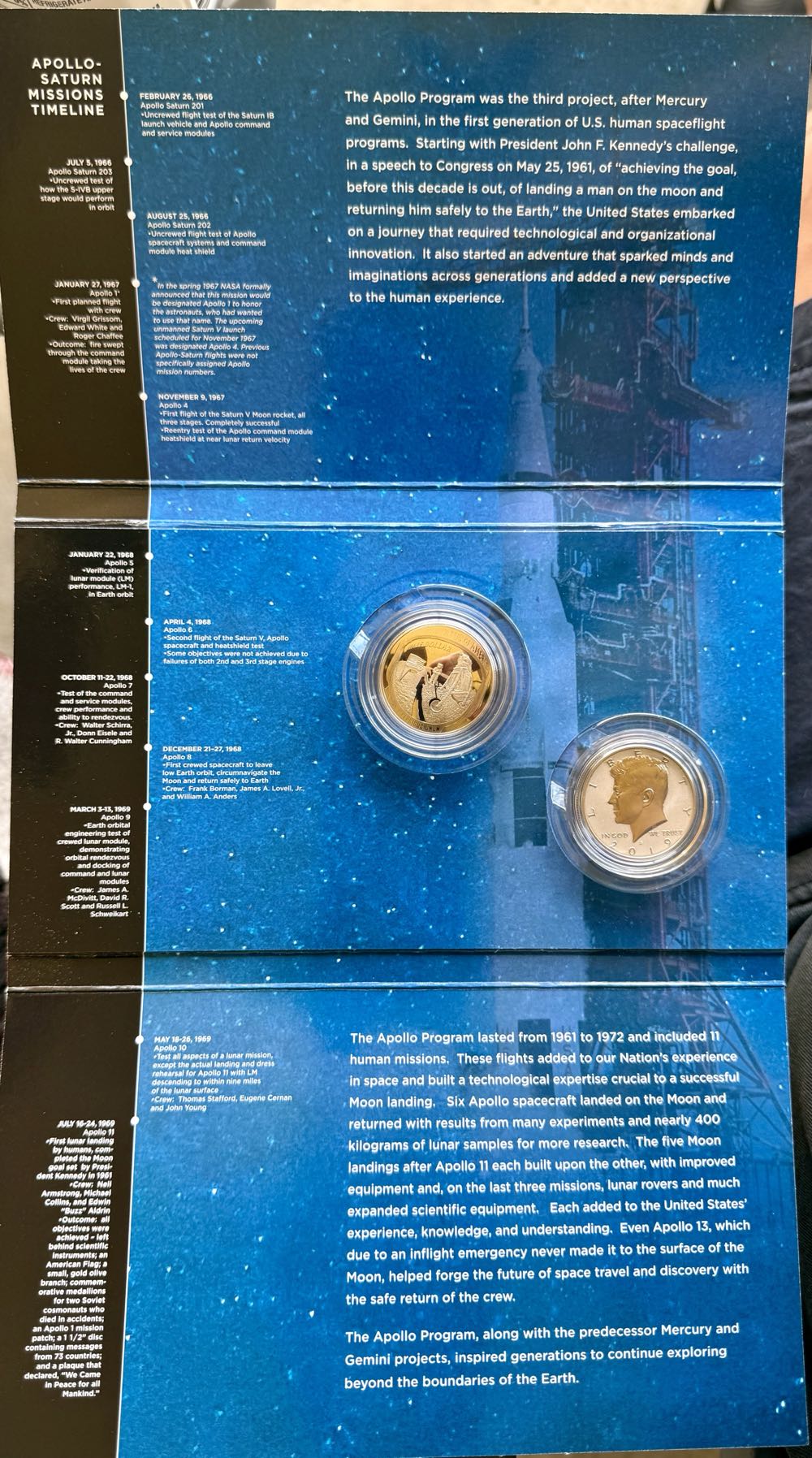 Anniversary 2019-S Apollo 11 50th Anniversary Proof Half Dollar Set Kennedy Reverse Proof  coin collectible [Barcode 704786030885] - Main Image 2