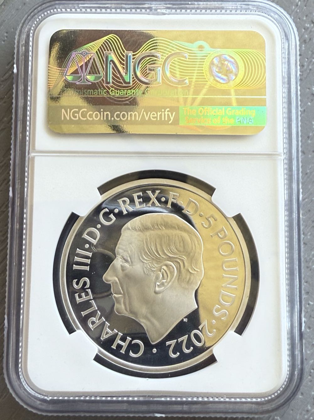 Slab 2022 UK £5 Silver Proof Coin NGC PF70 Ultra Cameo HM QE II Memorial NGC No. 6785932-007  coin collectible - Main Image 2