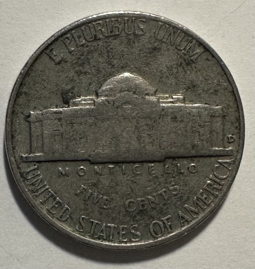 Nickel Jefferson 1958 D  coin collectible - Main Image 2