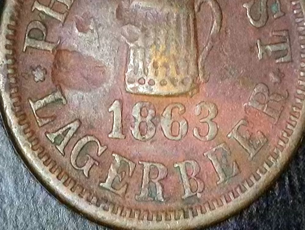 1863 Philip Best Lager Beer • Empire Brewery - Milwaukee  coin collectible - Main Image 3