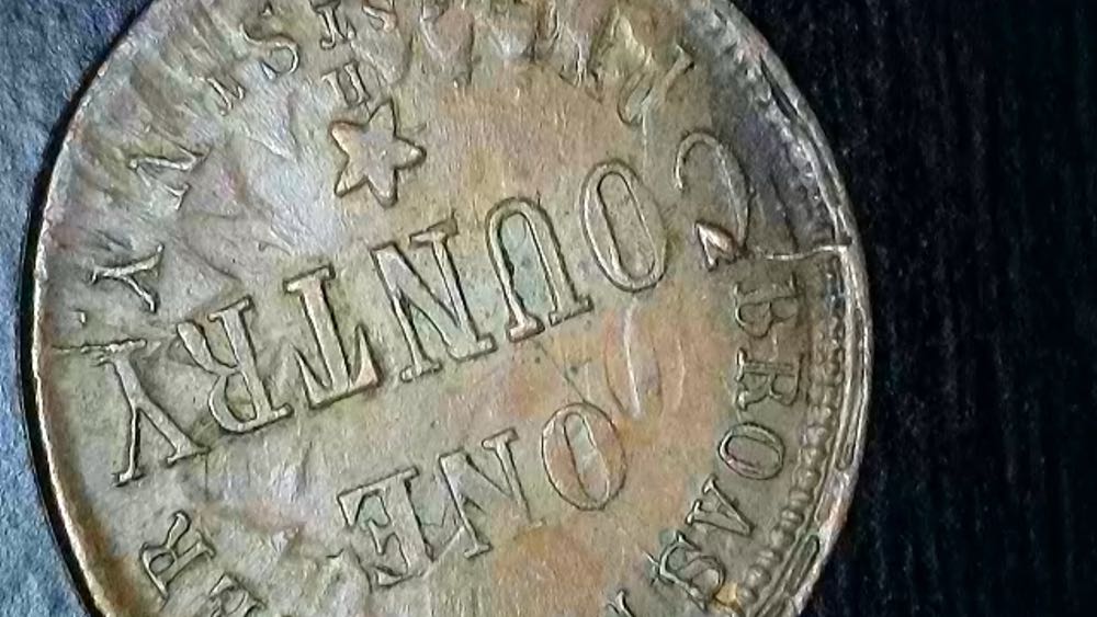 One Country Broas Pie Baker 131 41st ST. N.Y. • One Country Broas Pie Baker 131 41st ST. N.Y. Die Clash Over Indian Head  coin collectible - Main Image 3