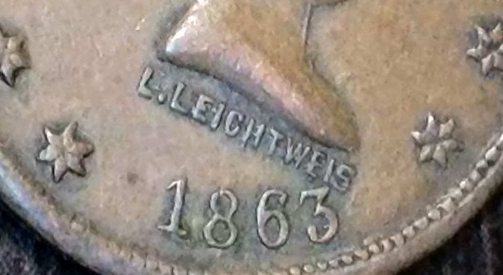 1863 L. Leightweis • Millions For Defense Not One Cent For Tribute  coin collectible - Main Image 3