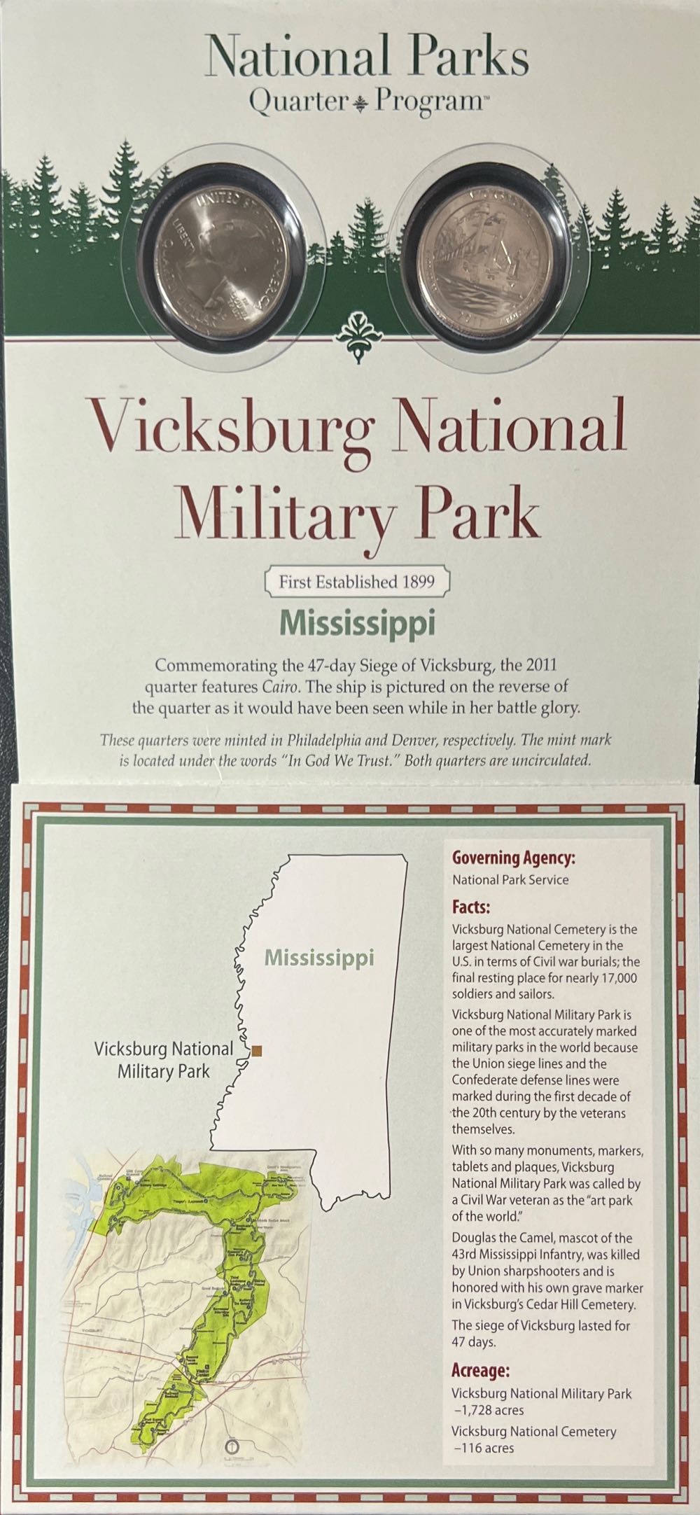 2011 Vicksburg National Military Park Quarter Set  coin collectible - Main Image 2