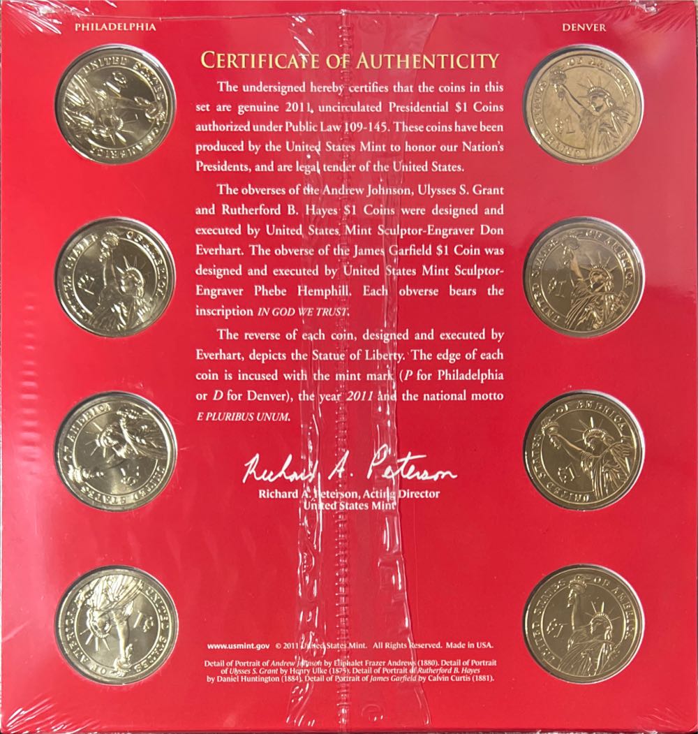2011 US Mint Presidential $1 Coin Uncirculated Set  coin collectible - Main Image 2