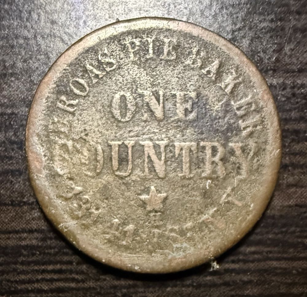 1863 United We Stand • One Country Broas Pie Baker 131 41st St N.Y.  coin collectible - Main Image 2