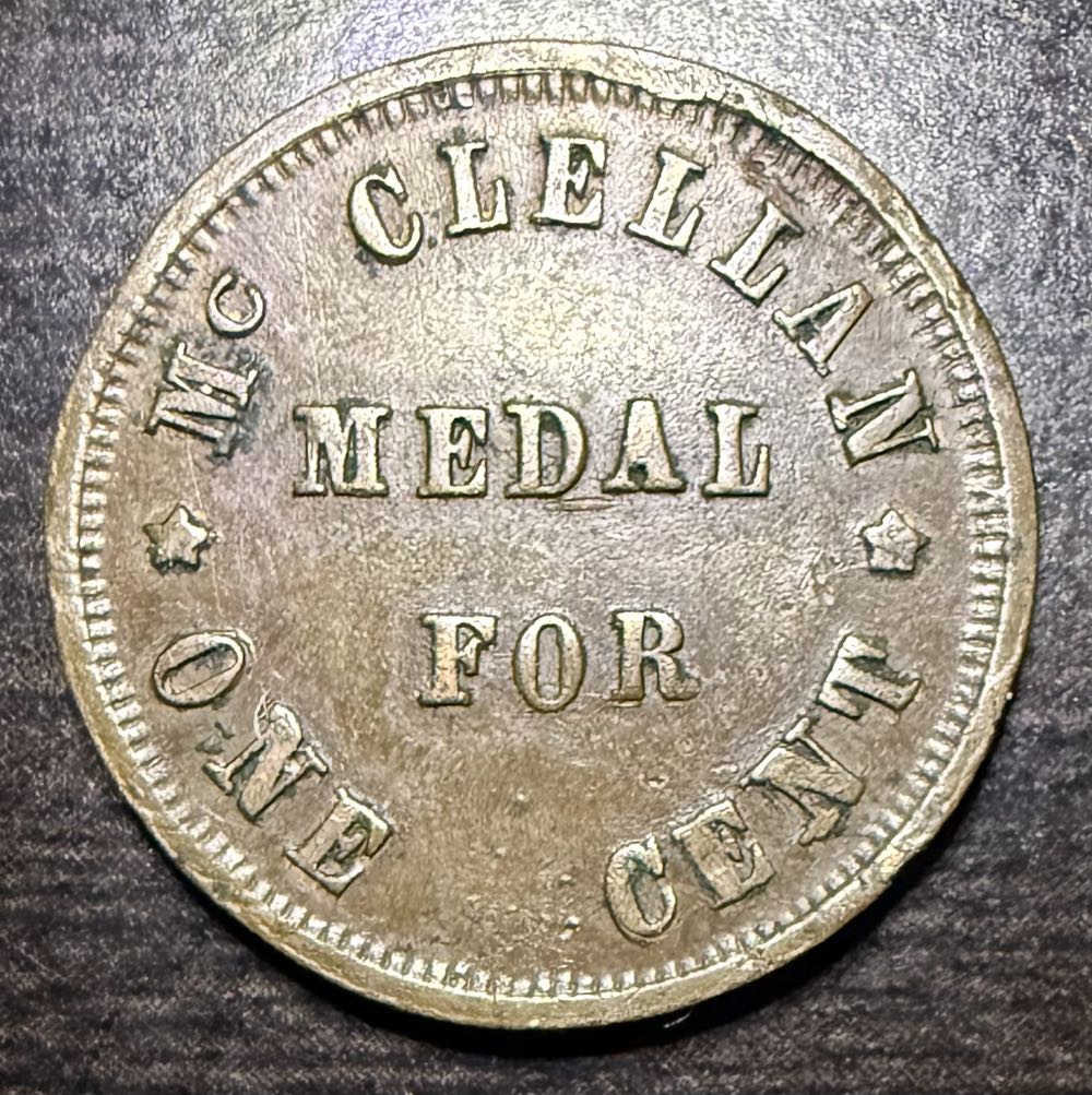 1863 Little Mack • McClellan Medal For One Cent  coin collectible - Main Image 2