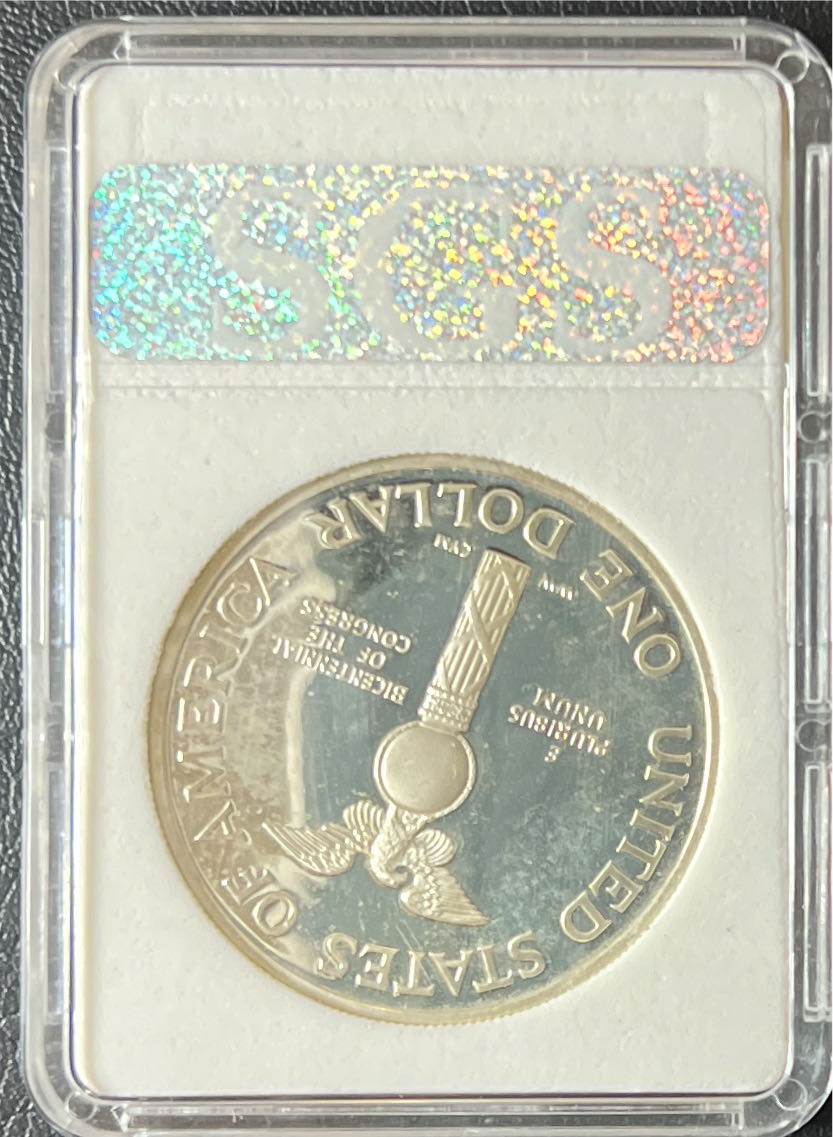 1989 S Silver Commemorative Dollar Congress Bicentennial  coin collectible - Main Image 2