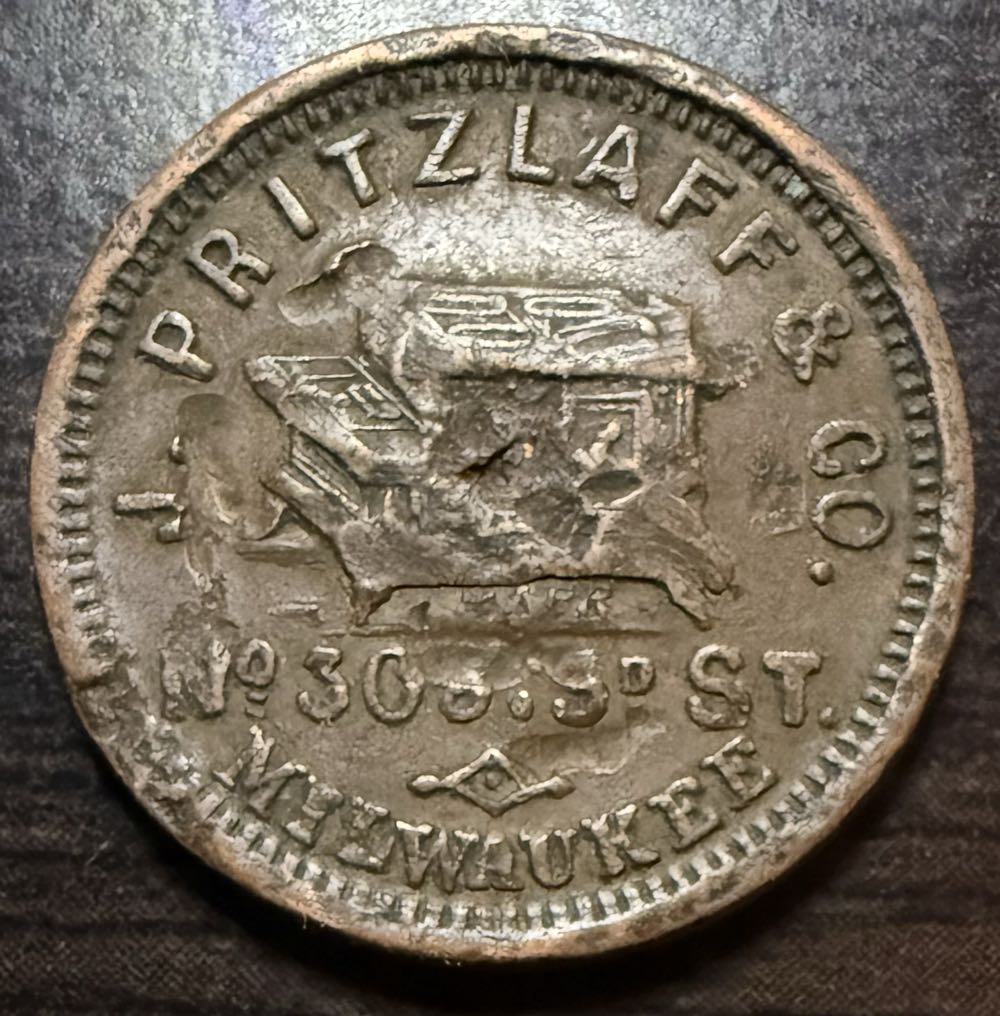 1863 Hardware, Iron, Nails, Glass, & Stoves • J. Pritzlaff & Co. No. 303 3d St. Milwaukee  coin collectible - Main Image 2