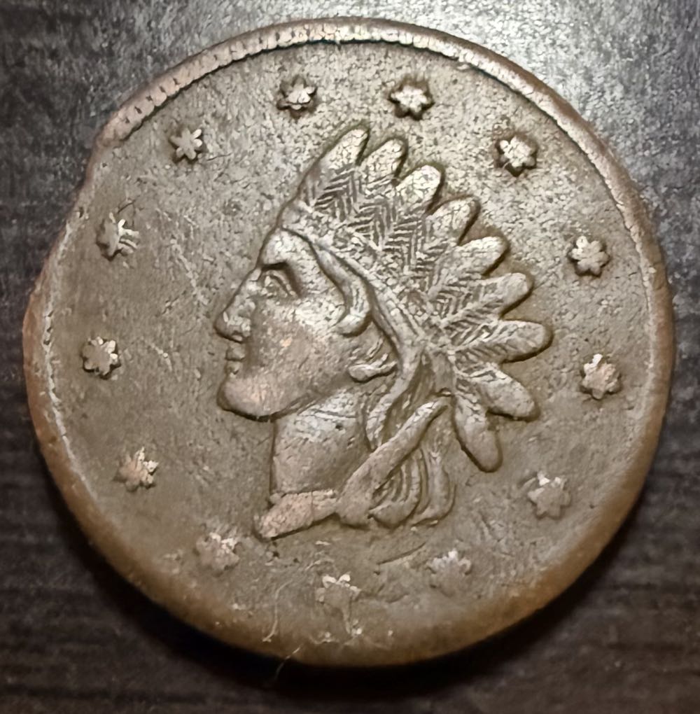 1863 Pay The Bearer One Cent • Indian Head  coin collectible - Main Image 2