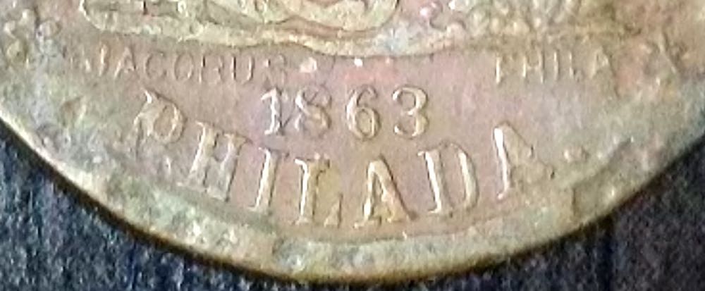 1863 Philada. • North Military Hall F. & L. Ladner 532 N. 3. St.  coin collectible - Main Image 3
