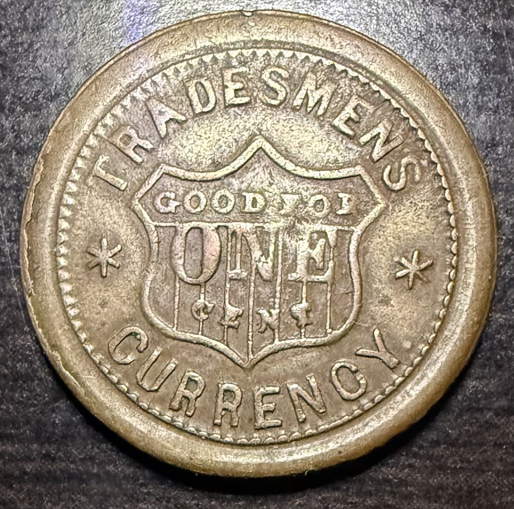 United States Copper • Tradesmens Currency Good For One Cent  coin collectible - Main Image 2