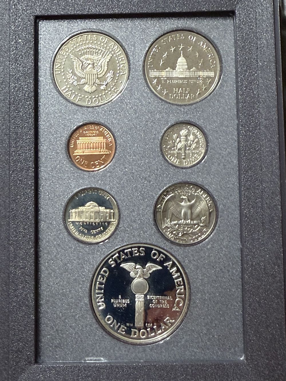 Prestige Set 1989-S US Mint Proof Coin Set with Congresses Bicentennial Silver Dollar and COA  coin collectible - Main Image 2
