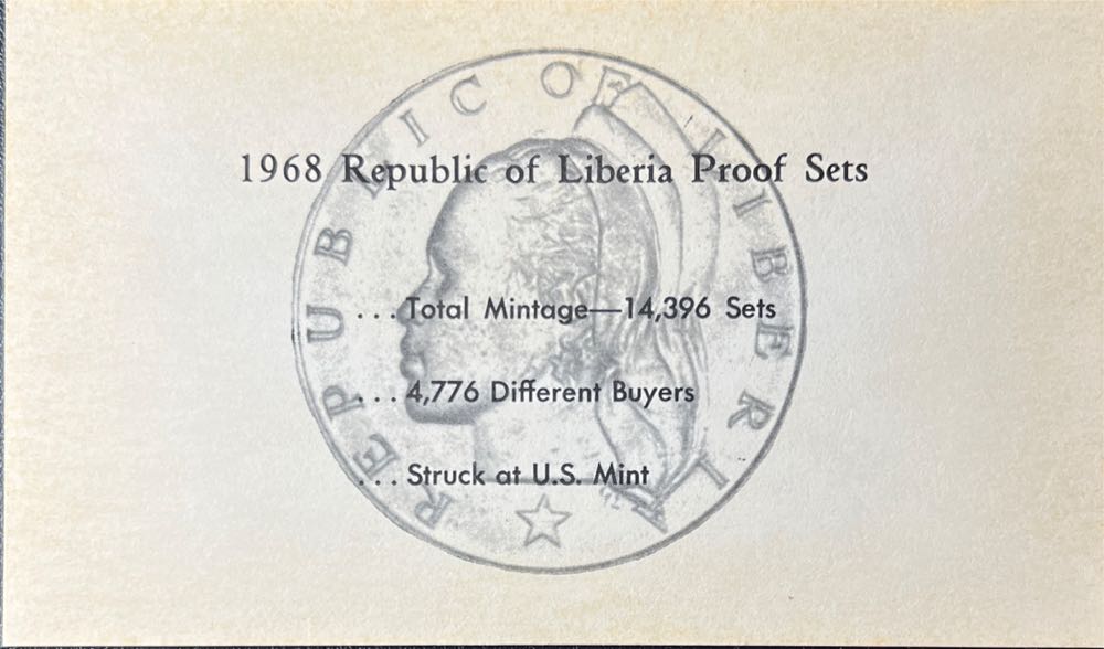 1968 Republic of Liberia Proof Sets  coin collectible - Main Image 4