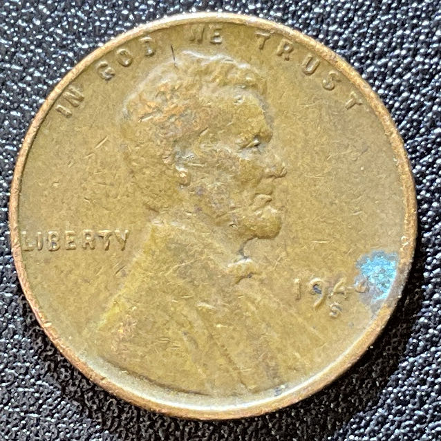 Penny 1944 Lincoln S 9  coin collectible - Main Image 3