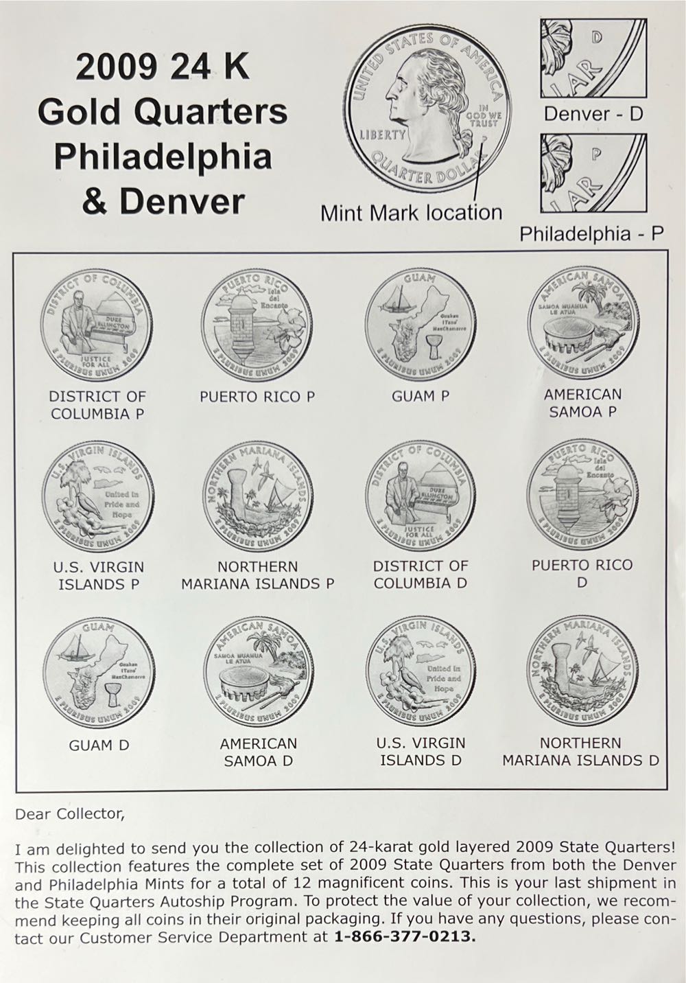2009 State Quarters 24kt Gold Mine 12-Coin Set  coin collectible - Main Image 3