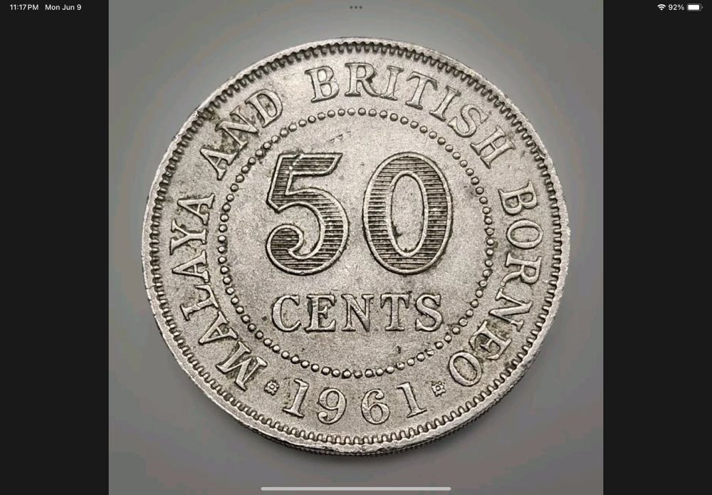 1961 Malaya & British Borneo 50 Cents  coin collectible - Main Image 1