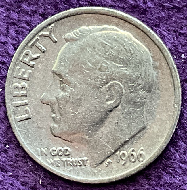 Dime 1966 Rosevelt  coin collectible - Main Image 3