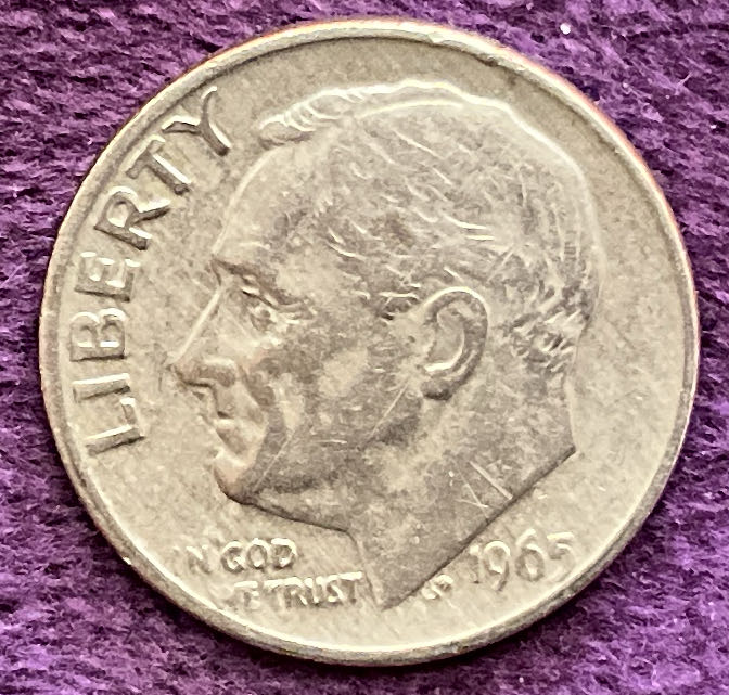 Dime 1965 Roosevelt  coin collectible - Main Image 3