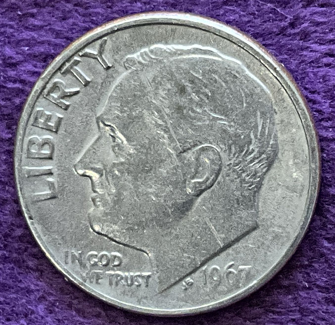 Dime 1967 Roosevelt  coin collectible - Main Image 3