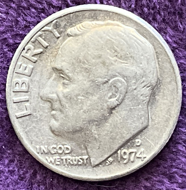 Dime 1974 D Roosevelt 1  coin collectible - Main Image 3