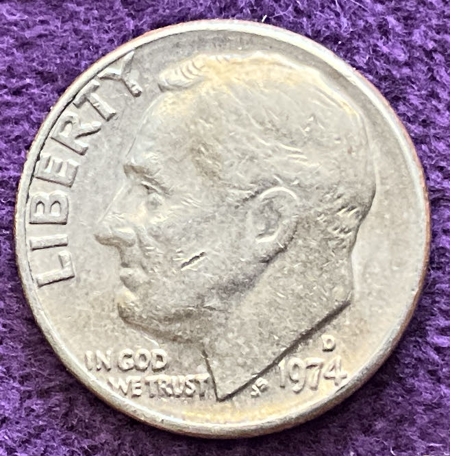 Dime 1974 D Roosevelt 2  coin collectible - Main Image 3