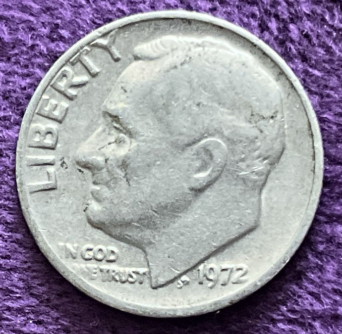Dime 1972 Roosevelt  coin collectible - Main Image 3